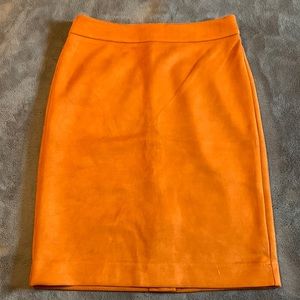 Camel color suede pencil skirt